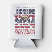 Jezus 2024 Laat Amerika weer bidden Blikjeskoeler (Voorkant)