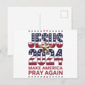 Jezus 2024 Laat Amerika weer bidden Briefkaart (Voorkant / Achterkant)
