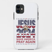 Jezus 2024 Laat Amerika weer bidden Case-Mate iPhone Case (Achterkant)