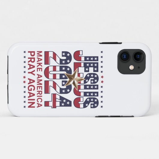 Jezus 2024 Laat Amerika weer bidden Case-Mate iPhone Case (Achterkant (horizontaal))