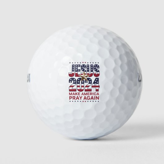 Jezus 2024 Laat Amerika weer bidden Golfballen (Voorkant)