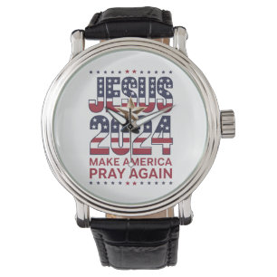 Jezus 2024 Laat Amerika weer bidden Horloge
