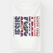 Jezus 2024 Laat Amerika Weer Bidden Spandoek (Verticaal)