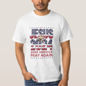 Jezus 2024 Laat Amerika weer bidden T-shirt (Voorkant)
