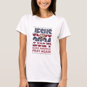 Jezus 2024 Laat Amerika Weer Bidden T-shirt