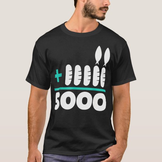 Jezus 2 vist 5 brood 5000 tegen de Cu T-shirt (Voorkant)