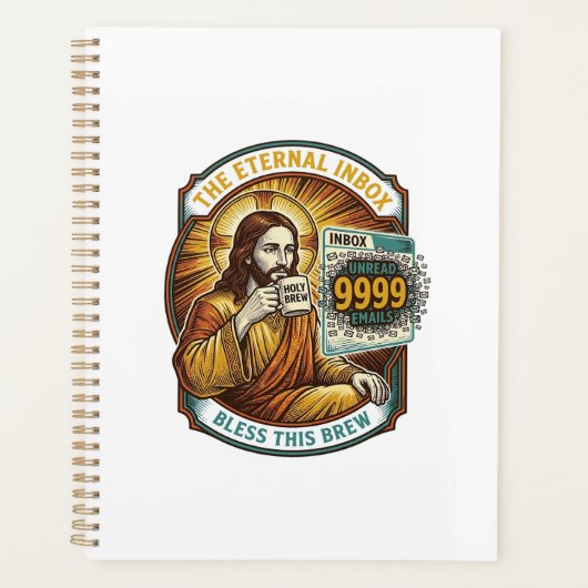 Jezus 9999 ongelezen e-mails inbox nul kantoor hum planner (Voorkant)