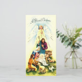  Jezus A Gezegende Kerstmis Feestdagenkaart (Staand voorkant)