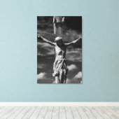 Jezus aan het kruis canvas afdruk (Insitu (Houten vloer))