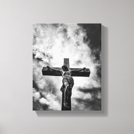  Jezus aan het Kruis – Canvas van geloof en verlos Afdruk