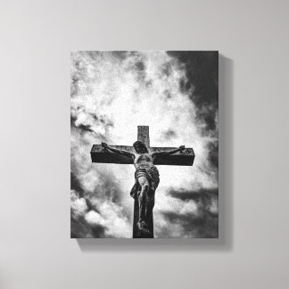 Jezus aan het Kruis – Canvas van geloof en verlos Afdruk