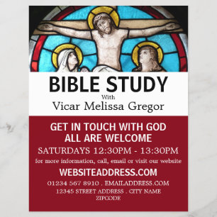 Jezus aan het Kruis, Christelijke Bijbelklas Adver Flyer