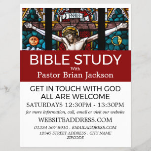 Jezus aan het Kruis, Christelijke Bijbelklas Adver Flyer