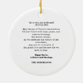 Jezus aan het kruis, Hij is verrezen met Pasen Keramisch Ornament (Achterkant)