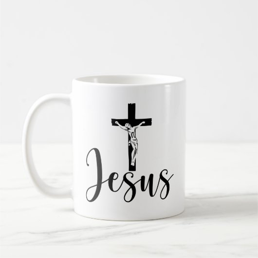 Jezus aan het kruis koffiemok (Links)