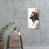 Jezus aan het kruis met de doornenkroon canvas afdruk