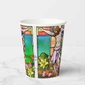 Jezus aan het kruis papieren bekers (Achterkant)