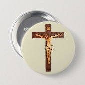 Jezus aan het kruis ronde button 7,6 cm (Voorkant /achterkant)