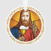  Jezus afbeelding met gouden lijst Ornament (achterkant)