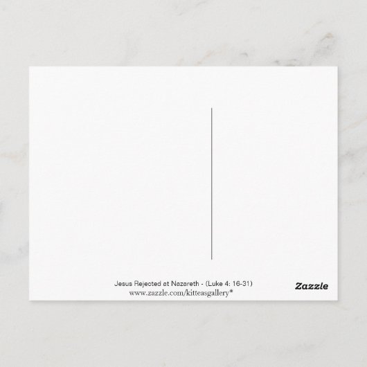 Jezus afgewezen bij Briefkaart Nazareth (Achterkant)