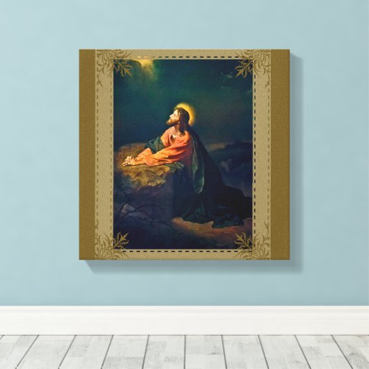 Jezus Agony in de tuin Canvas Afdruk (Insitu (Houten vloer))