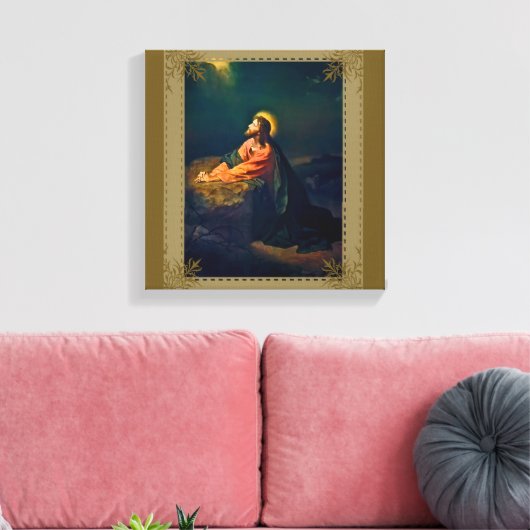 Jezus Agony in de tuin Canvas Afdruk (Insitu (Woonkamer))