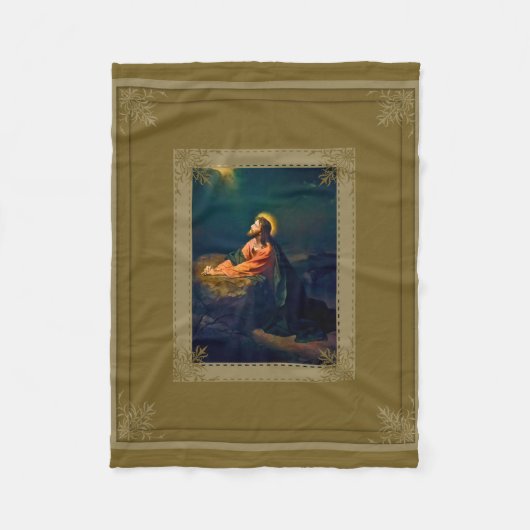 Jezus Agony in de tuin Fleece Deken (Voorkant)