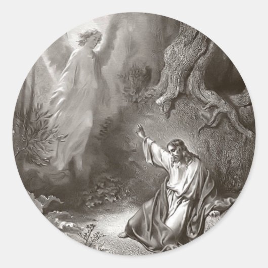 Jezus Agony in de tuin Ronde Sticker (Voorkant)