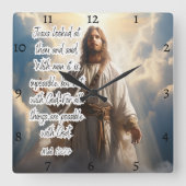 Jezus: Alle dingen mogelijk Vierkante Klok (Voorkant)