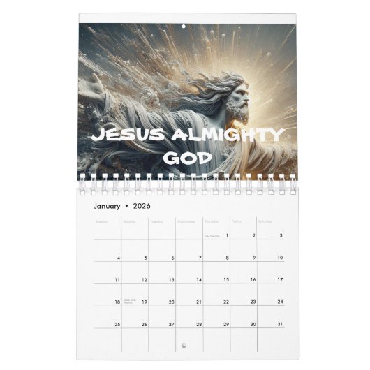 JEZUS ALMACHTIGE GOD gedrukt nieuwjaar 2025 kalend Kalender (Jan 2026)