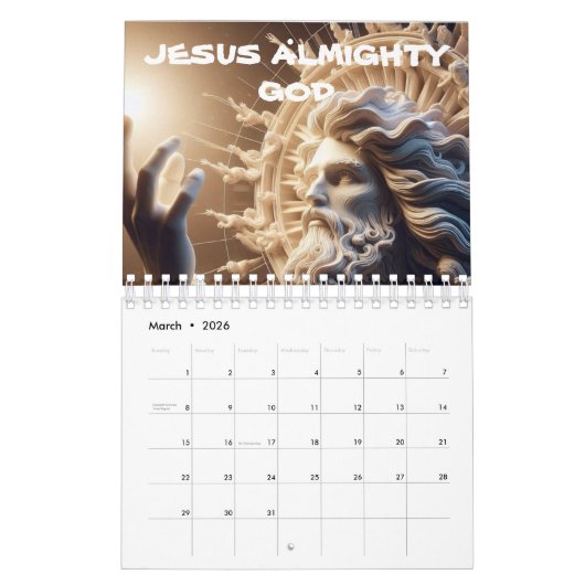 JEZUS ALMACHTIGE GOD gedrukt nieuwjaar 2025 kalend Kalender (Mar 2026)