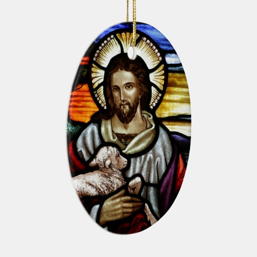 Jezus als de goede herder keramisch ornament (Rechts)