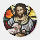 Jezus als het goede herdersportret magneet (Voorkant)