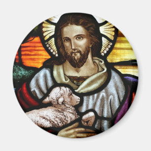 Jezus als het goede herdersportret magneet