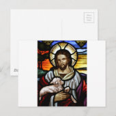 Jezus als het portret Good Shepherd Briefkaart (Voorkant / Achterkant)