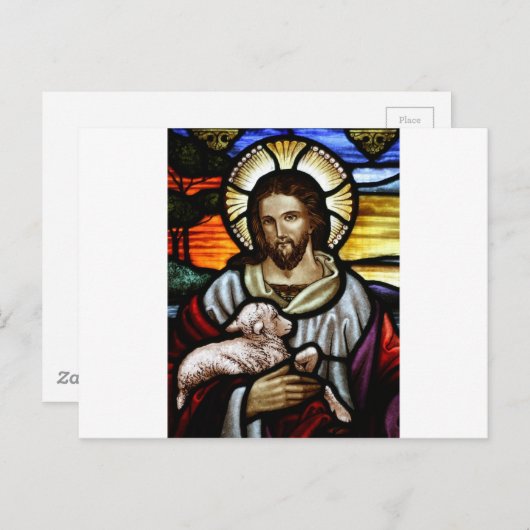 Jezus als het portret Good Shepherd Briefkaart (Voorkant / Achterkant)
