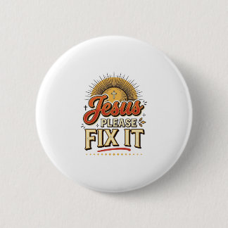 Jezus Alsjeblieft Repareer Vintage Christelijke Ty Ronde Button 5,7 Cm