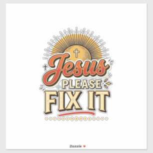Jezus Alsjeblieft Repareer Vintage Christelijke Ty Sticker