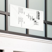 Jezus, altijd het antwoord op het Christelijke gel Spandoek (Buitenkant Gebouw)