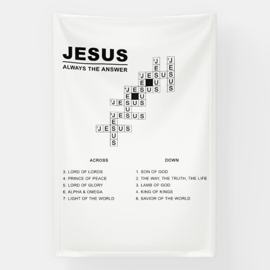 Jezus, altijd het antwoord op het Christelijke gel Spandoek (Verticaal)