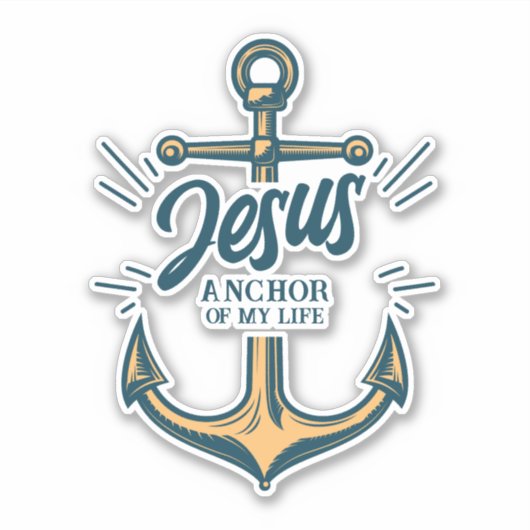 Jezus Anker van mijn leven Sticker (Voorkant)