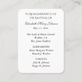 Jezus Baptisme Herdenking Religieuze Keepslag Plaatskaartje (Achterkant)