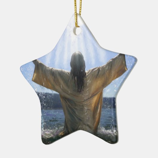 Jezus Baptisme Keramisch Ornament (Links)