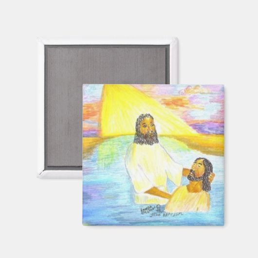 Jezus' Baptisme Magneet (Voorkant / Achterkant)
