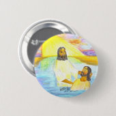 Jezus' Baptisme Ronde Button 5,7 Cm (Voorkant /achterkant)