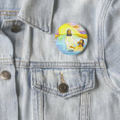 Jezus' Baptisme Ronde Button 5,7 Cm (In situ)