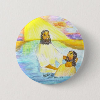 Jezus' Baptisme Ronde Button 5,7 Cm