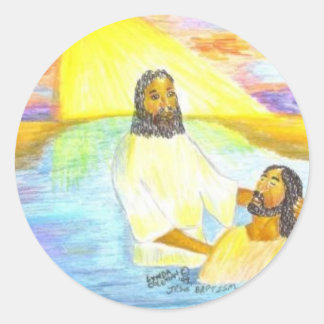 Jezus' Baptisme Ronde Sticker