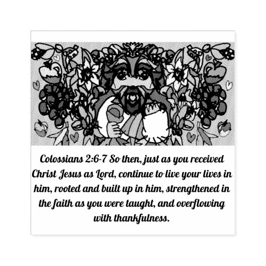 Jezus Bedankt Rubberstempel (Afrduk)