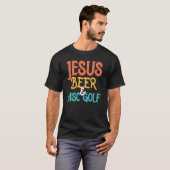 Jezus Beer & Disk Golf Chain Sports Frisbee Target T-shirt (Voorkant volledig)